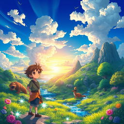 A captivating anime scene illustrating the concept of reincarnation into a magical world