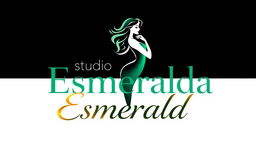 A stylish and playful logo design for 'Studio Esmeralda', featuring a sexy girl silhouette integrated into the letters