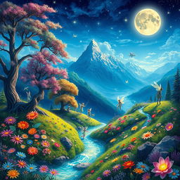 An enchanting depiction of a magical world filled with wonder and fantasy
