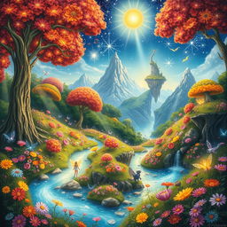 An enchanting depiction of a magical world filled with wonder and fantasy