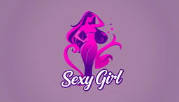 A sleek and modern logo design featuring a stylized silhouette of a sexy girl, elegantly posing with an alluring posture