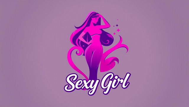 A sleek and modern logo design featuring a stylized silhouette of a sexy girl, elegantly posing with an alluring posture