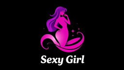 A sleek and modern logo design featuring a stylized silhouette of a sexy girl, elegantly posing with an alluring posture