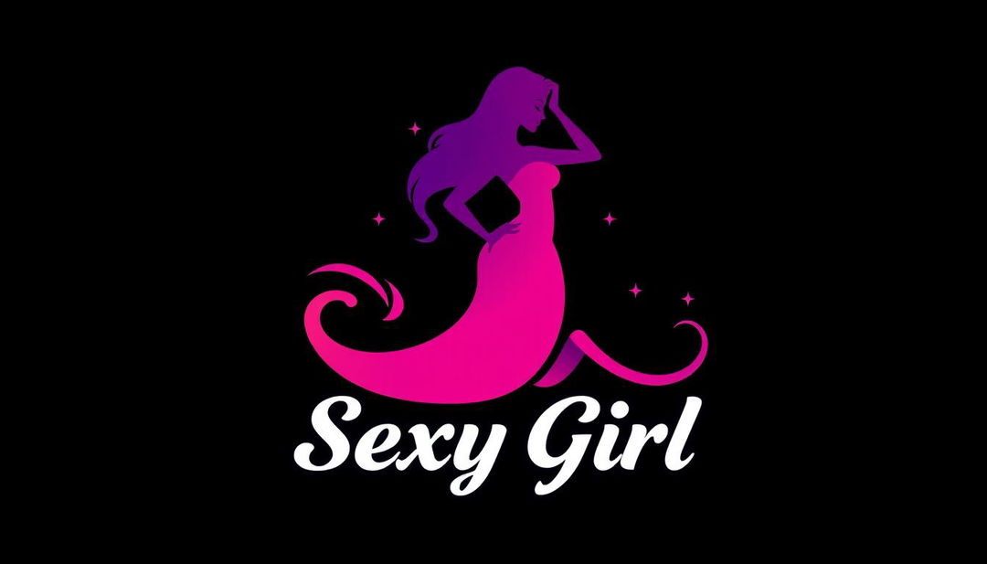 A sleek and modern logo design featuring a stylized silhouette of a sexy girl, elegantly posing with an alluring posture