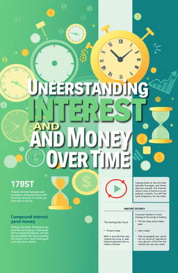 A visually engaging front page design focused on the theme 'Interest and Money – Time Relationships'