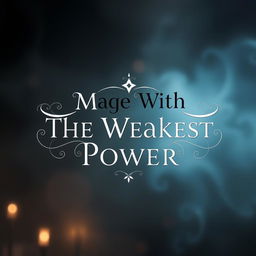 A minimalistic book cover featuring only the title 'Mage With The Weakest Power' in a fantasy-themed font