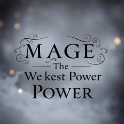 A minimalistic book cover featuring only the title 'Mage With The Weakest Power' in a fantasy-themed font