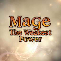 A minimalistic book cover featuring only the title 'Mage With The Weakest Power' in large, eye-catching fantasy-style lettering