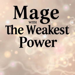 A minimalistic book cover featuring only the title 'Mage With The Weakest Power' in large, eye-catching fantasy-style lettering