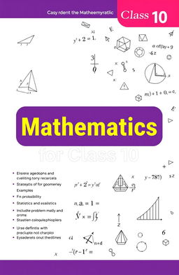 Mathematics for Class 10 encompassing key topics such as algebra, geometry, trigonometry, statistics, and probability