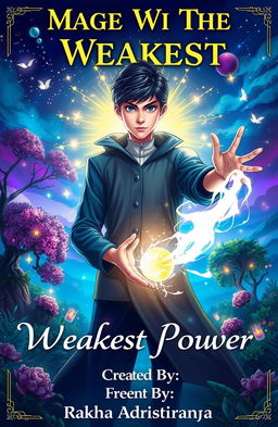 A captivating front cover design for the title 'Mage With The Weakest Power'