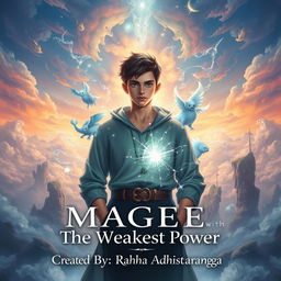 A visually striking front cover for the title 'Mage With The Weakest Power'