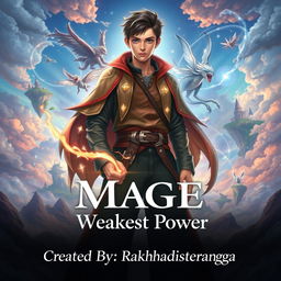 A visually striking front cover for the title 'Mage With The Weakest Power'