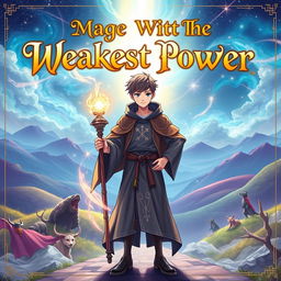 An eye-catching front cover for the title 'Mage With The Weakest Power'