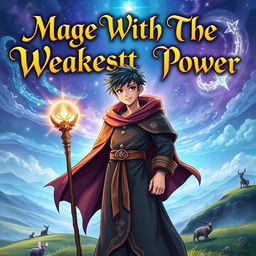 An eye-catching front cover for the title 'Mage With The Weakest Power'