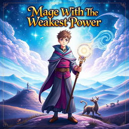 An eye-catching front cover for the title 'Mage With The Weakest Power'