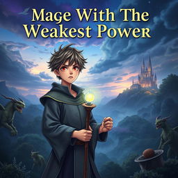 An enchanting front cover for the title 'Mage With The Weakest Power'
