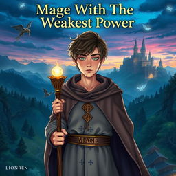 An enchanting front cover for the title 'Mage With The Weakest Power'