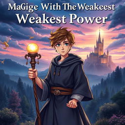 An enchanting front cover for the title 'Mage With The Weakest Power'