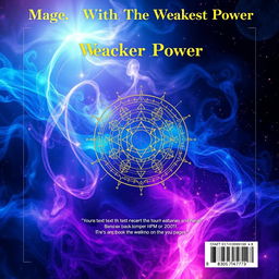 A captivating back cover design for the title 'Mage With The Weakest Power'