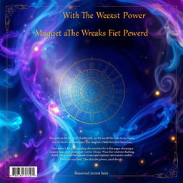 A captivating back cover design for the title 'Mage With The Weakest Power'