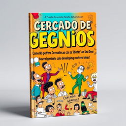 A visually engaging book cover design for 'Cercado de Gênios: Como Não Perder a Cabeça com os 'Idiotas' ao Seu Redor'