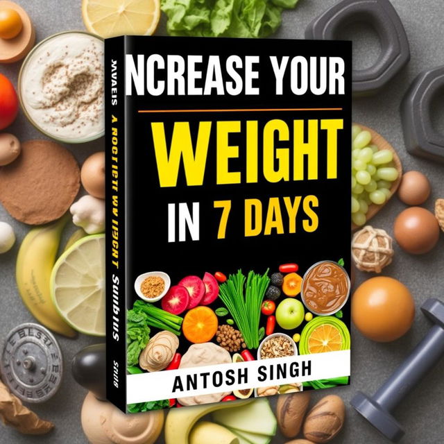 An inspirational book cover design for 'Increase Your Weight in 7 Days' written by Santosh Singh