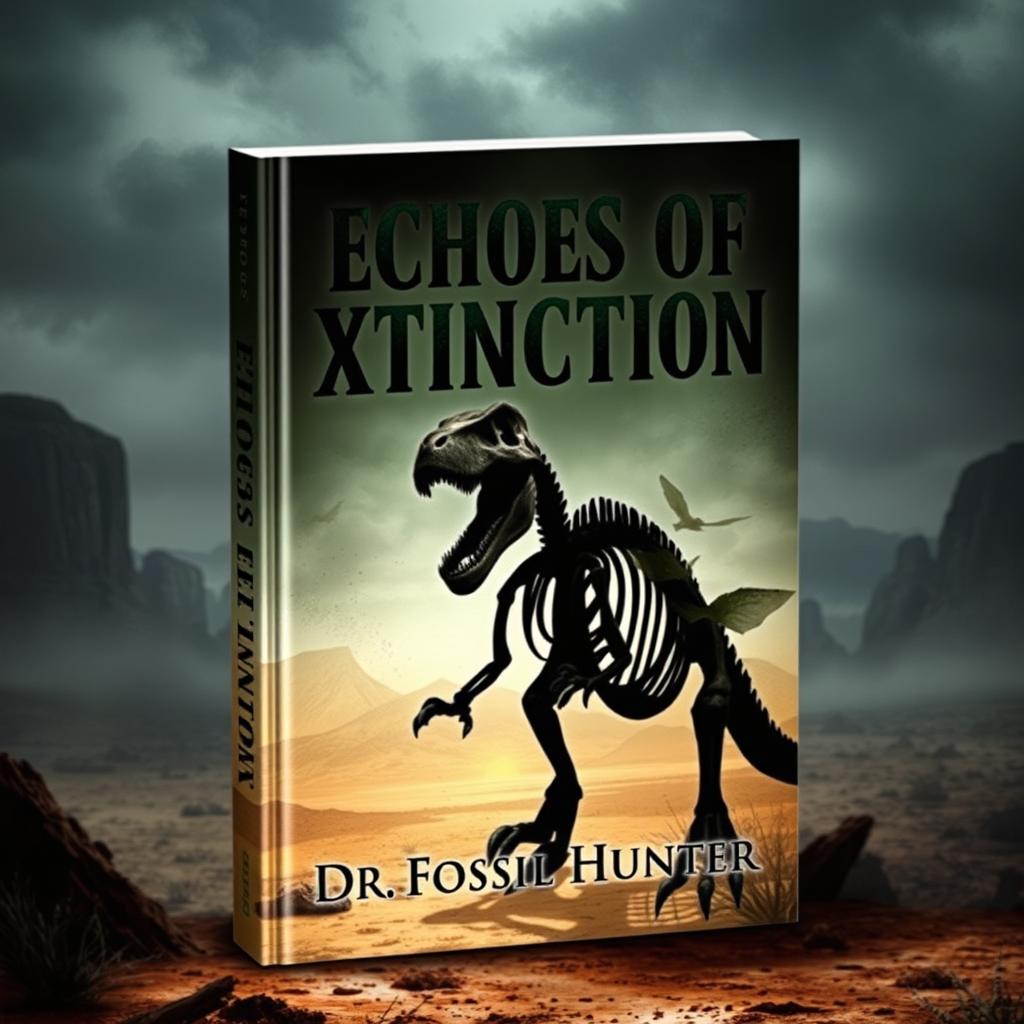 A captivating book cover design for 'Echoes of Extinction' by Dr