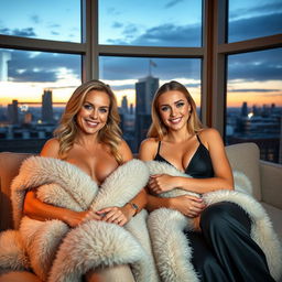 In a luxurious London hotel suite, Scarlett and her stepdaughter Amanda are relaxing together