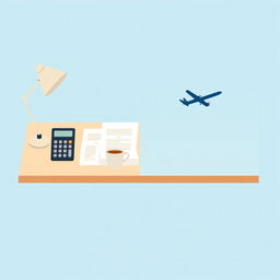 A minimalist illustration capturing the concept of balancing accounting and aviation dreams