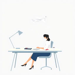 A simple yet evocative illustration that symbolizes the balance between accounting and the dream of aviation