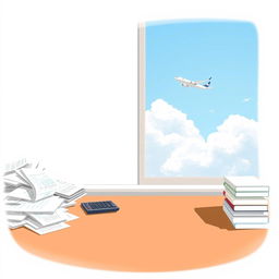 A minimalist yet realistic illustration representing the theme of balancing debits and dreams