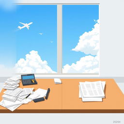 A minimalist yet realistic illustration representing the theme of balancing debits and dreams