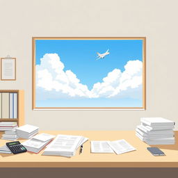 A minimalist yet realistic illustration representing the theme of balancing debits and dreams