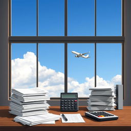 A realistic yet simple depiction representing the theme of balancing debits and dreams
