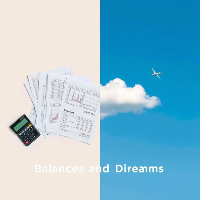 A realistic and simple representation of the theme 'Balancing Debits and Dreams'