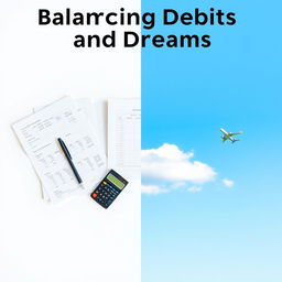 A realistic and simple representation of the theme 'Balancing Debits and Dreams'