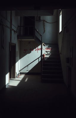 An eerie abandoned building, filled with an unsettling atmosphere