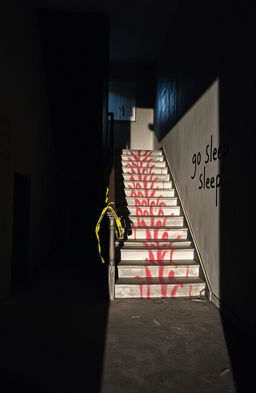 An eerie abandoned building, filled with an unsettling atmosphere
