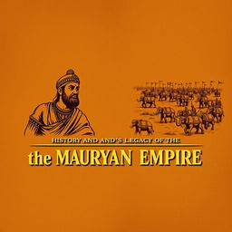 A compelling cover page design showcasing the history of the Mauryan Empire, specifically highlighting the Kalinga War