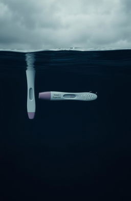 An artistic interpretation of an ocean scene, where half of it is submerged