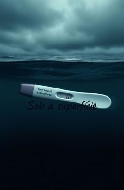 An artistic interpretation of an ocean scene, where half of it is submerged
