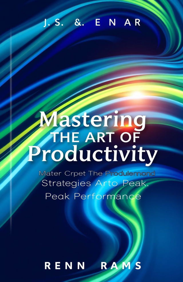 An inspiring and visually appealing cover for a productivity book titled 'Mastering the Art of Productivity: Strategies for Peak Performance'