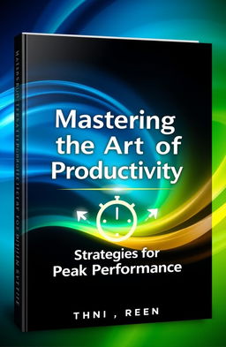 An inspiring and visually appealing cover for a productivity book titled 'Mastering the Art of Productivity: Strategies for Peak Performance'