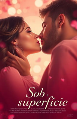 A romantic scene featuring a couple about to kiss, with the female protagonist looking down or displaying an expression of doubt
