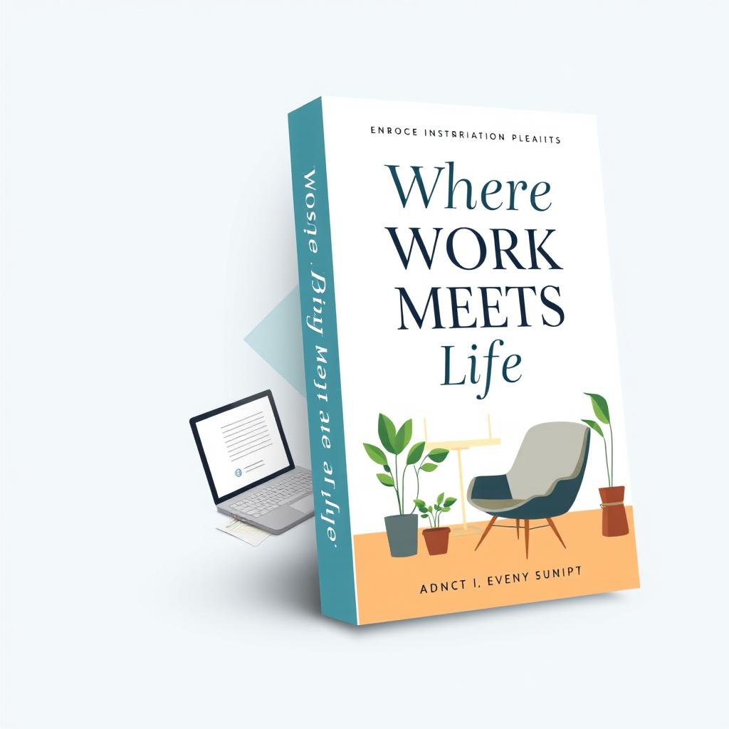An engaging and modern eBook cover design titled 'Where Work Meets Life', featuring a harmonious blend of work and personal life elements