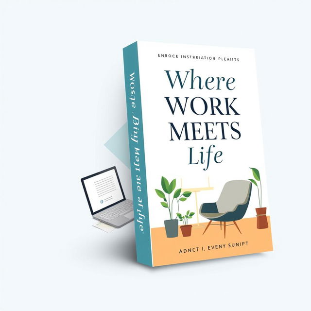 An engaging and modern eBook cover design titled 'Where Work Meets Life', featuring a harmonious blend of work and personal life elements