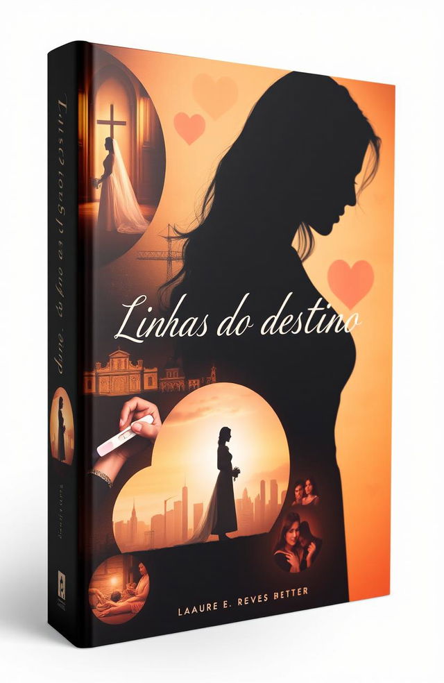 A book cover featuring a central silhouette of a woman, with smaller scenes and intricate details depicting key events and emotions of the story
