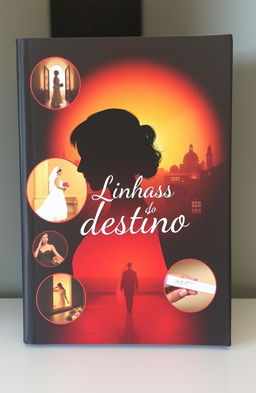 A book cover featuring a central silhouette of a woman, with smaller scenes and intricate details depicting key events and emotions of the story