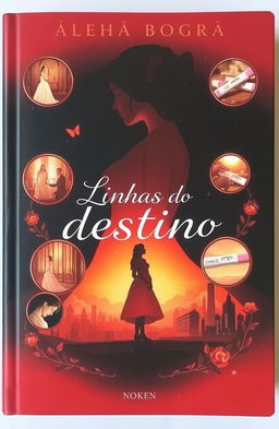 A book cover featuring a central silhouette of a woman, with smaller scenes and intricate details depicting key events and emotions of the story
